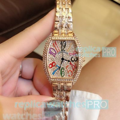 Replica Franck Muller Master of Complications Diamond Dial Yellow Gold With Diamond Ladies Watch